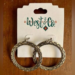NWT West & Co. Silver Hammered Hoop Earrings